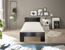 Bett >Cannes< in Schwarz - 95x71x204cm (BxHxT)