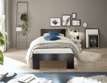 Bett >Cannes< in Schwarz - 95x71x204cm (BxHxT)