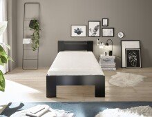 Bett >Cannes< in Schwarz - 95x71x204cm (BxHxT)