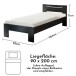 Bett >Cannes< in Schwarz - 95x71x204cm (BxHxT)