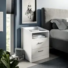 Nachtkommode >Lumo< in Weiß - 46x67x42cm (BxHxT)