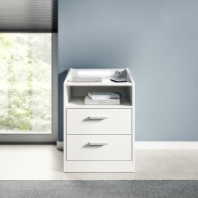 Nachtkommode >Lumo< in Weiß - 46x67x42cm (BxHxT)