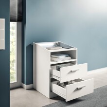 Nachtkommode >Lumo< in Weiß - 46x67x42cm (BxHxT)