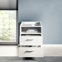 Nachtkommode >Lumo< in Weiß - 46x67x42cm (BxHxT)