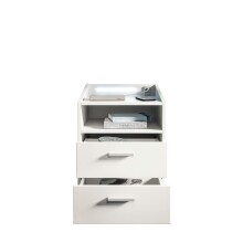 Nachtkommode >Lumo< in Weiß - 46x67x42cm (BxHxT)