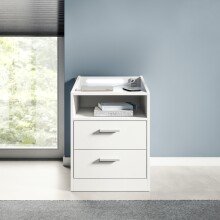 Nachtkommode >Lumo< in Weiß - 46x67x42cm (BxHxT)