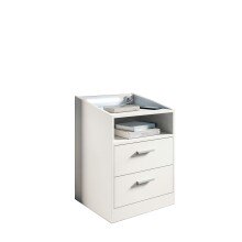 Nachtkommode >Lumo< in Weiß - 46x67x42cm (BxHxT)