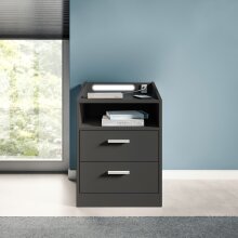 Nachtkommode >Lumo< in Graphit - 46x67x42cm (BxHxT)