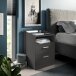 Nachtkommode >Lumo< in Graphit - 46x67x42cm (BxHxT)