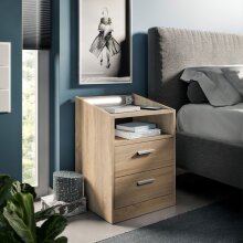 Nachtkommode >Lumo< in Sonoma Eiche - 46x67x42cm (BxHxT)