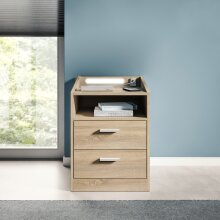 Nachtkommode >Lumo< in Sonoma Eiche - 46x67x42cm (BxHxT)