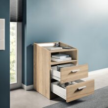 Nachtkommode >Lumo< in Sonoma Eiche - 46x67x42cm (BxHxT)
