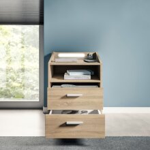 Nachtkommode >Lumo< in Sonoma Eiche - 46x67x42cm (BxHxT)