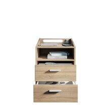 Nachtkommode >Lumo< in Sonoma Eiche - 46x67x42cm (BxHxT)