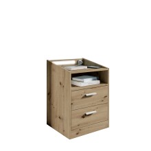 Nachtkommode >Lumo< in Artisan Eiche - 46x67x42cm (BxHxT)