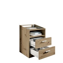 Nachtkommode >Lumo< in Artisan Eiche - 46x67x42cm (BxHxT)