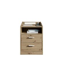 Nachtkommode >Lumo< in Artisan Eiche - 46x67x42cm (BxHxT)