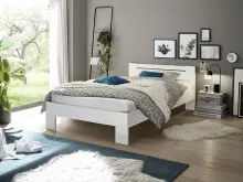 Bett >Cannes< in Weiß - 125x71x204cm (BxHxT)