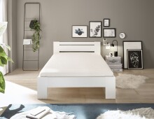 Bett >Cannes< in Weiß - 125x71x204cm (BxHxT)