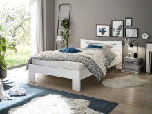 Bett >Cannes< in Weiß - 125x71x204cm (BxHxT)