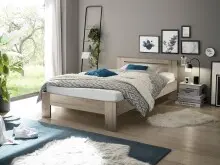 Bett >Cannes< in Eiche San Remo hell - 125x71x204cm...