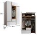 Kleiderschrank >Balve< in Weiß / Abs. Artisan Eiche - 135x204x59cm (BxHxT)
