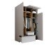 Kleiderschrank >Balve< in Weiß / Abs. Artisan Eiche - 135x204x59cm (BxHxT)