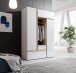 Kleiderschrank >Balve< in Weiß / Abs. Artisan Eiche - 135x204x59cm (BxHxT)