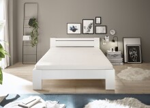 Bett >Cannes< in Weiß - 145x71x204cm (BxHxT)