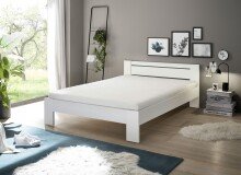 Bett >Cannes< in Weiß - 145x71x204cm (BxHxT)