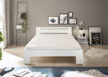 Bett >Cannes< in Weiß - 145x71x204cm (BxHxT)