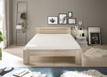 Bett >Cannes< in Eiche Sonoma - 145x71x204cm (BxHxT)