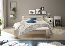 Bett >Cannes< in Eiche San Remo hell - 145x71x204cm (BxHxT)