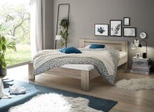Bett >Cannes< in Eiche San Remo hell - 145x71x204cm...