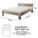Bett >Cannes< in Eiche San Remo hell - 145x71x204cm (BxHxT)