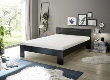 Bett >Cannes< in Schwarz - 145x71x204cm (BxHxT)