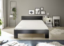 Bett >Cannes< in Schwarz - 145x71x204cm (BxHxT)