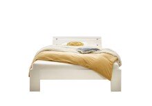 Bett >Brest< in Weiß HGL - 145x73x213cm (BxHxT)