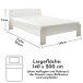 Bett >Brest< in Weiß HGL - 145x73x213cm (BxHxT)
