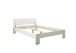 Bett >Brest< in Weiß HGL - 145x73x213cm (BxHxT)