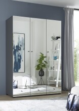 Kleiderschrank >Alvito< in Graphit (Spiegelfront) -...