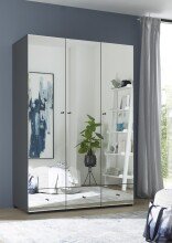 Kleiderschrank >Alvito< in Graphit (Spiegelfront) -...