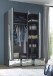Kleiderschrank >Alvito< in Graphit (Spiegelfront) - 135x195x55cm (BxHxT)