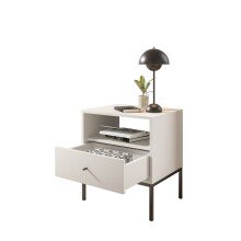 Nachtkommode >Ines< in Weiß - 53,6x56,2x39cm (BxHxT)