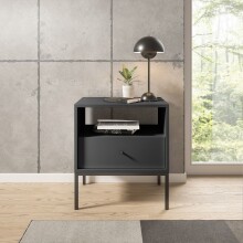 Nachtkommode >Ines< in Graphit - 53,6x56,2x39cm (BxHxT)