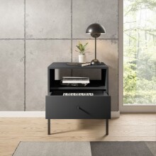 Nachtkommode >Ines< in Graphit - 53,6x56,2x39cm (BxHxT)