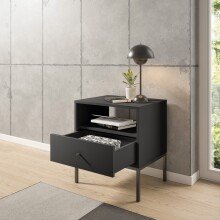 Nachtkommode >Ines< in Graphit - 53,6x56,2x39cm (BxHxT)