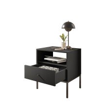 Nachtkommode >Ines< in Graphit - 53,6x56,2x39cm (BxHxT)