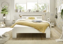 Bett >Nizza< in Weiß - 145x73x213cm (BxHxT)