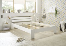 Bett >Nizza< in Weiß - 145x73x213cm (BxHxT)